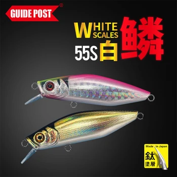 Yeni KILAVUZ Beyaz Ölçekler Batan zoka yapay balık 55mm / 6g Tam Yüzme Katmanlı Wobbler Alabalık Ordu Balık Bas Sert Yem  5