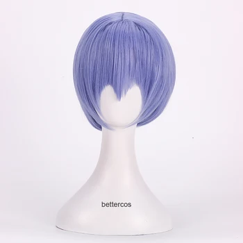EVA Ayanami Rei Cosplay peruk kısa açık mavi ısıya dayanıklı sentetik saç peruk + peruk kap  0