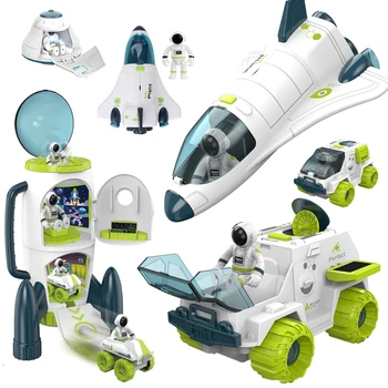Uzay Roket Oyuncak Astronot Acousto Optik Uzay Gemisi oyuncak araba modeli Mekik İstasyonu Havacılık Serisi Montessori Oyuncaklar boys için Hediye  5