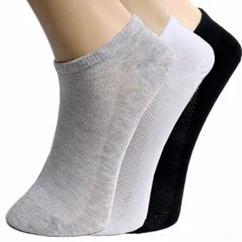 20 Adet=10 Pairs Çorap Bayan Beyaz Siyah Gri Ayak Bileği Çorap Net Delik Tarzı Nefes Eğitmen Astar Ayak Bileği Mens Womens Pamuk Çorap  10