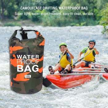 PVC Su Geçirmez Çanta Sırt Çantası 2L / 5L / 10L / 20L Yüzme Tekne Kayaking Sırt Çantası Rafting Erkekler Kadınlar için Sıkıştırma Depolama Kuru Çanta  10