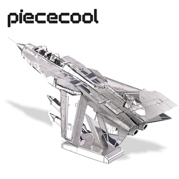 Piececool 3D Metal Bulmacalar Tornado Fighter Jetst Modeli Yapı Kitleri Yetişkin DIY Gençler için Yaratıcı Oyuncaklar  5