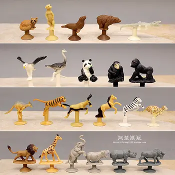Vahşi Hayvan Minyatürleri Modeli Kaplan Hippo Zebra Cheetah Kahverengi Panda Yunus Şempanze Aslan Süs Aksiyon Figürleri Heykelcik Oyuncaklar  10