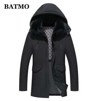 BATMO 90 % beyaz ördek aşağı ve tavşan kürk yaka kapşonlu ceketler erkekler,erkek kalın ceket ,artı boyutu M-5XL 1706  10