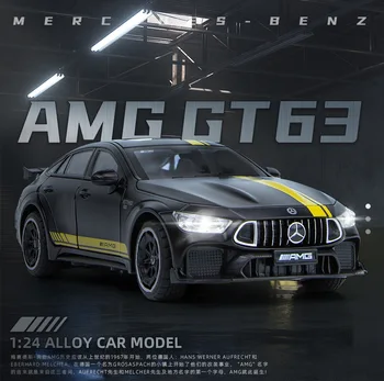 1: 24 Mercedes Benz AMG GT63 spor araba simülasyon Diecast Metal alaşım Model araba ses ışık geri çekin koleksiyonu çocuk oyuncak hediye  5