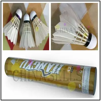 12 adet dayanıklı Hakiki HANGYU 777 badminton raketle ördek tüyü Aşağı badminton topu raketle airshuttle  3