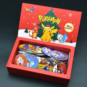 Pokemon Pikachu Tazos Kutusu Plastik Pogs Yuvarlak Zamanlı Eğitmen KÜL Toplama Oyun Kartı Cheetos Antiguos Chipitaps 1st Edition Hediye  5