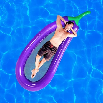 270 cm Dev şişme havuz yatağı Patlıcan şekli Yatak Şamandıra Yetişkin Tüp Raft Çocuk yüzme simidi Yaz Su Oyuncak  5
