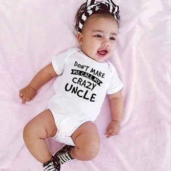 Bebek Komik Romper Beni Arama Çılgın Amca Moda Bebek Erkek Kız Elbise Toddler Yumuşak Giyim Tulum  10