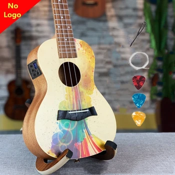 Ukulele Üst Katı Akustik Elektrik Konser 23 İnç Hiçbir Logo Renk havai gitarı Ukulele Ladin Maun Guitarra  5