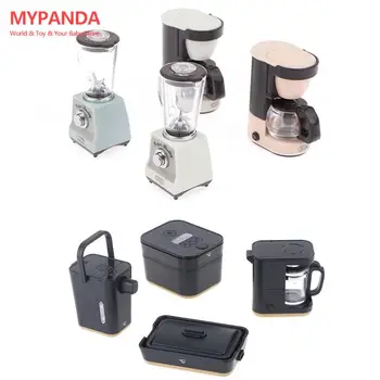 1:12 Evcilik mini mutfak elektrikli oyuncak Kahve makinesi Kahve Fincanı cezve Simülasyon Mobilya Bebek Evi Aksesuarları  5