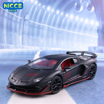 Nicce 1: 24 Aventador SVJ 63 alaşım yarış araba modeli Diecasts Metal oyuncak araba modeli Koleksiyonu ses ve ışık çocuk hediyeler A441  10