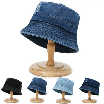 Yeni Denim balıkçı şapkası Kova Şapka Unisex Moda Bob Kapaklar Hip Hop Gorros Erkekler Kadınlar Panama Sıcak Rüzgar Geçirmez Kova Şapka Açık  5