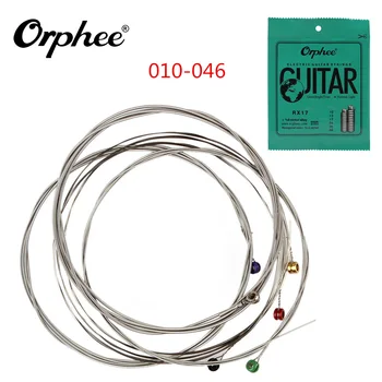 6 adet / takım Orphee elektro gitar teli 010-046 nikel kaplama alaşımlı çelik dizeleri büyük parlak ton ve Normal ışık gitar parçaları  2
