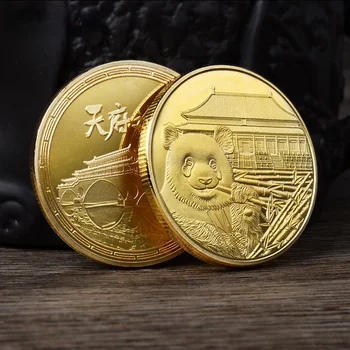 Çin Tarzı Kabartmalı Panda hatıra parası altın madalyonlar Gümüş Koni Koleksiyon  10