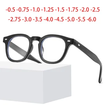 Vintage Yuvarlak Gözlük Erkek Kadın Moda Gözlük Shortsight Reçete Gözlük-1.0-1.5-2.0-2.5-3.0-3.5-4.0-6.0  10
