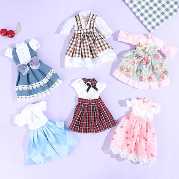 30 cm Bebek Bebek Elbise Yaz Çiçek Baskı Elbise bebek oyuncakları Giysileri Çocuk Kız Yılbaşı Hediyeleri Giysileri Prenses Bebek Oyuncak  3