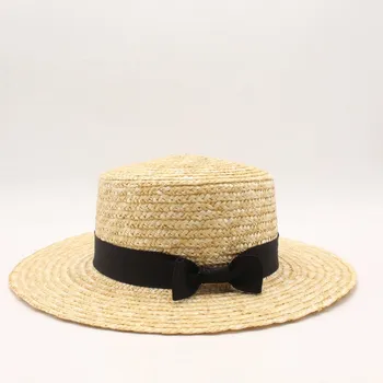 Kadınlar Doğal Buğday Hasır Şapka kurdele Ağız Evacuations Şapka Derby Plaj güneş şapkası Kap Bayan Yaz Geniş Ağız Uv Şapka Korumak  10