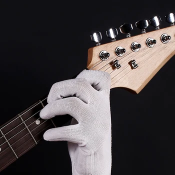 Gitar Bas Eldiven Parmak Uçları Enstrüman Uygulama El koruma kapağı İnce Naylon Dize Enstrüman Bas Uygulama Eldiven  5