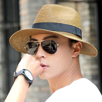 Sunhat Açık Kovboy Erkekler Yaz Güneş Gölge Nefes moda şapkaları 2019 Güneş Koruyucu Serin Vizör Saman Balıkçılık Erkek Plaj Kap H170  5