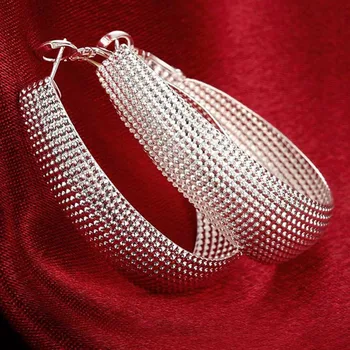 BABYLLNT Yeni Moda Saf 925 Ayar Gümüş Takı Küpe Yuvarlak Daire Kadın Küpe Düğün Hediyesi  10