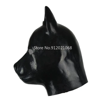 Lateks Köpek Maskesi Tam Başkanı Kauçuk Hood 3D Kalıp Unisex Fetiş Maske Adam Kadın Cadılar Bayramı Cosplay Kostümleri  2