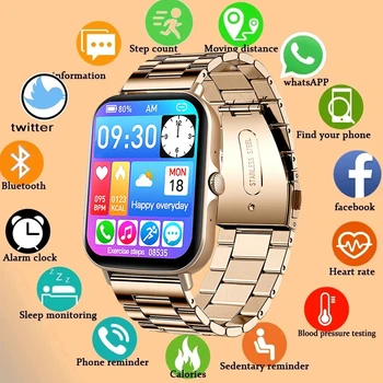 Yeni Bluetooth Çağrı akıllı saat Vücut Sıcaklığı Izleme Spor Su Geçirmez Saatler Akıllı Etkinlik Izci Bilezik Saat  10