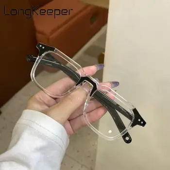 LongKeeper Anti mavi ışık engelleme gözlük kadın moda kare şeffaf Lens bilgisayar gözlük çerçevesi Unisex klasik gözlük  10