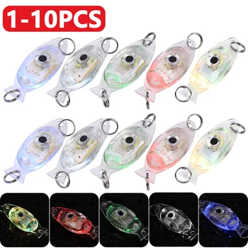 1-10 Adet Mini Sualtı Balık Cazibe Lamba Cazibesi LED Derin Bırak Sualtı Göz Şekli Balıkçılık Kalamar Balıkçılık Bait Aydınlık Cazibesi  5