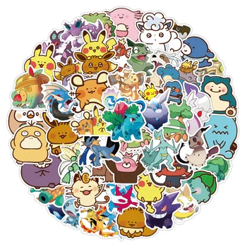 50 ADET Q versiyonu Pokémon Anime Çıkartmalar Kawaii Pikachu Charmander Bavul Su Bardağı Dizüstü Çıkartmalar çocuk Oyuncakları Hediye  10