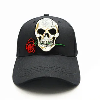 Gül Kafatası nakış pamuk Casquette beyzbol şapkası hip-hop şapka Ayarlanabilir Snapback Şapka çocuklar erkekler kadınlar için 142  5