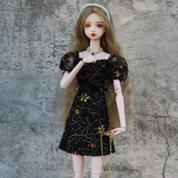 30cm Siyah Altın Puf Kollu Akşam Elbise barbie oyuncak bebek Giysileri Kıyafetler Prenses Parti Kıyafeti 1/6 BJD Bebek Aksesuarları Oyuncaklar  10