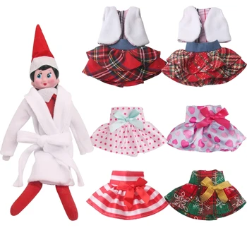 3 adet / takım Kırmızı Noel Elf Bebek Beyaz Elbise Elbise Aksesuarları çocuk Yılbaşı Hediyeleri Elfler etek Elbise (Bebek)  3