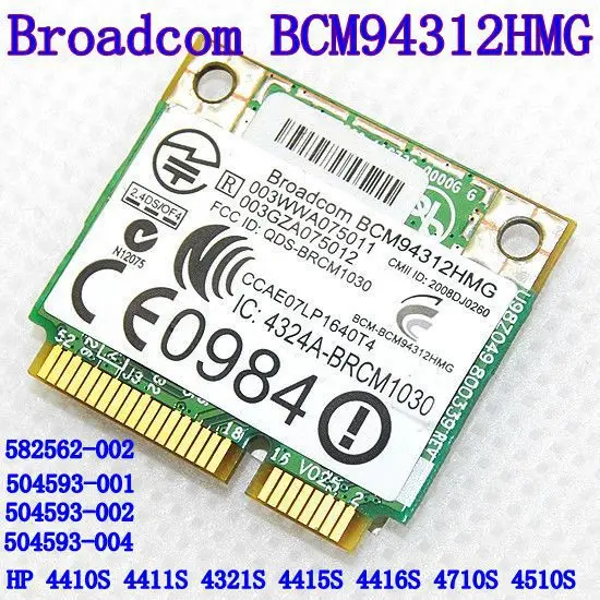 Broadcom Bcm94312hmg Bcm4312 Yarım Mini Pcı-E Kablosuz Wifi Kartı 802.11 B G