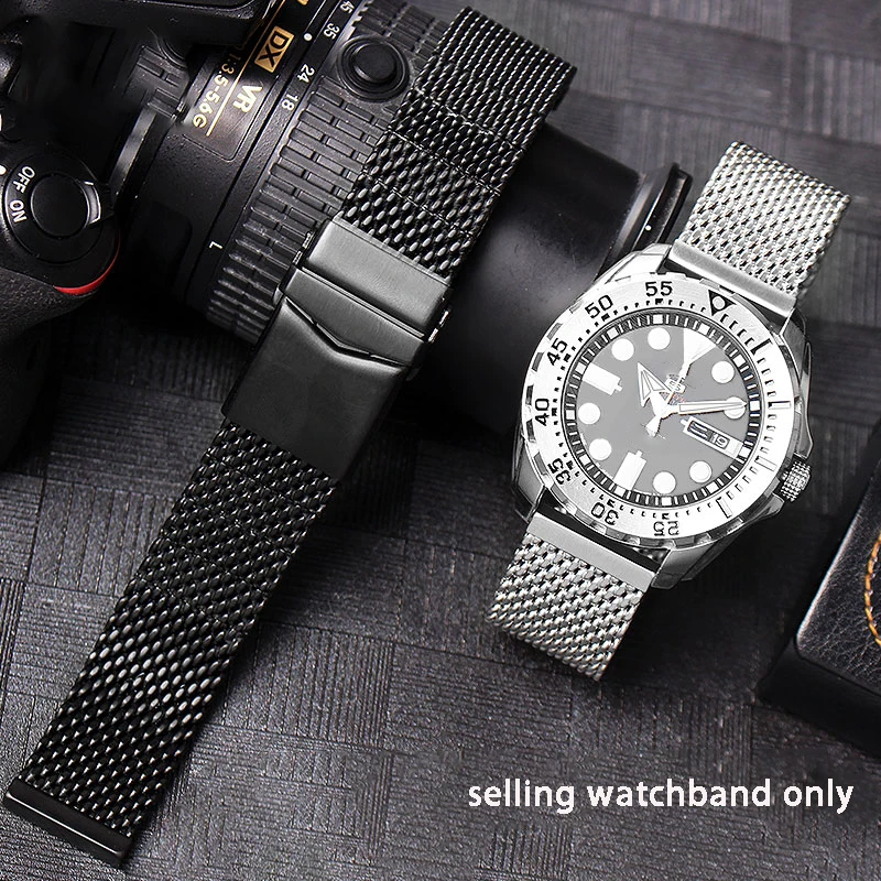 Kalınlaşmış rafine çelik watchband Breitling Seiko No. 5 VATANDAŞ gökyüzü Kartal IWC Saat Zinciri 22mm erkek saati kayış