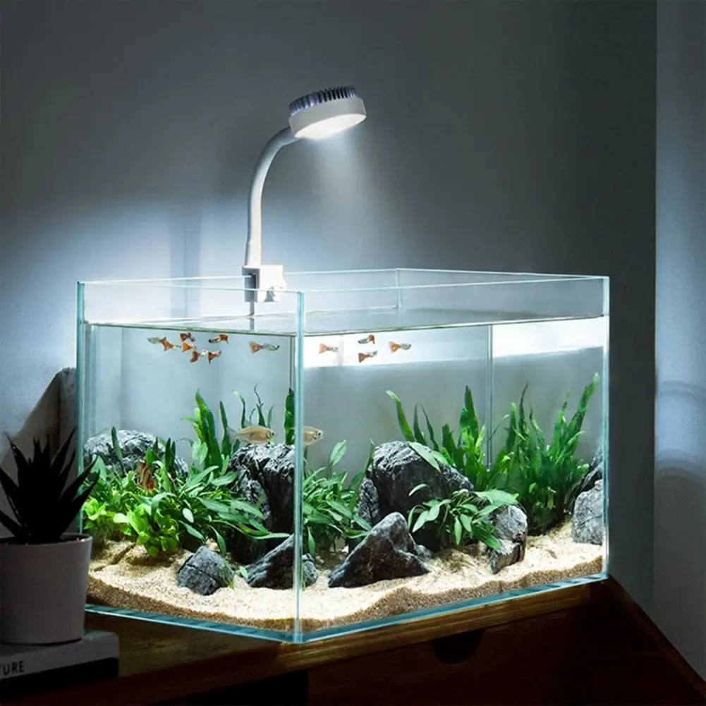 Usb Şarj Küçük Fishbowl led ışık Balık Tankı Yüksek Parlaklık Klip Tipi Mini Su çim lambası Akvaryum Aksesuarları Dekorasyon