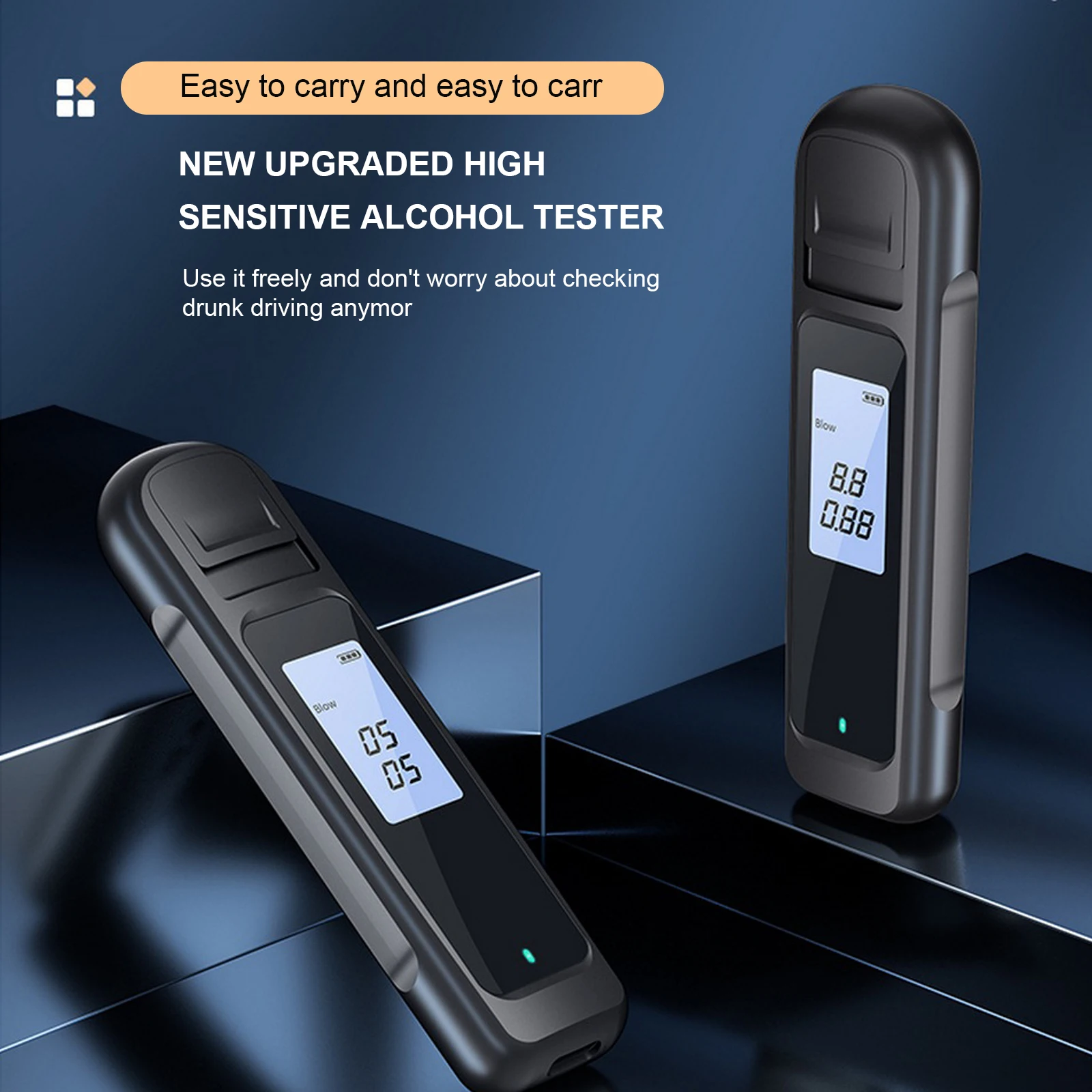 Taşınabilir Alkol Test Cihazı Profesyonel Breathalyzer USB Şarj Edilebilir Dijital elektronik sayaç Alkol Algılama Cihazı Analizörü