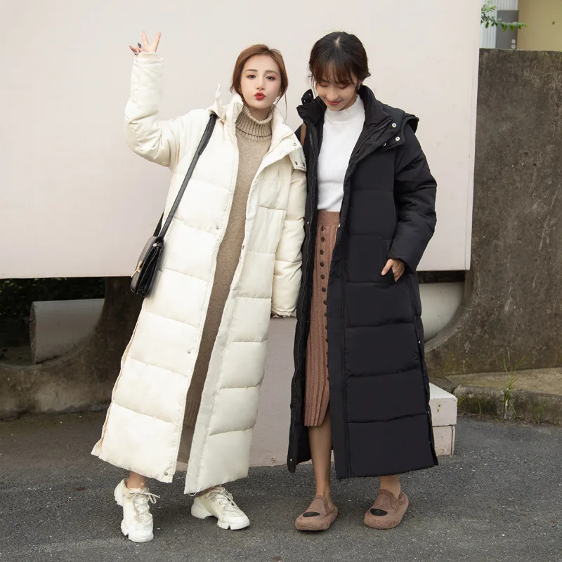 Uzun şişme ceket kadınlar Kalın Aşağı Palto Kore Parkas Uzun Palto kadın Aşağı Ceket 2022 Hit Kış Ceket Kadın balon ceket