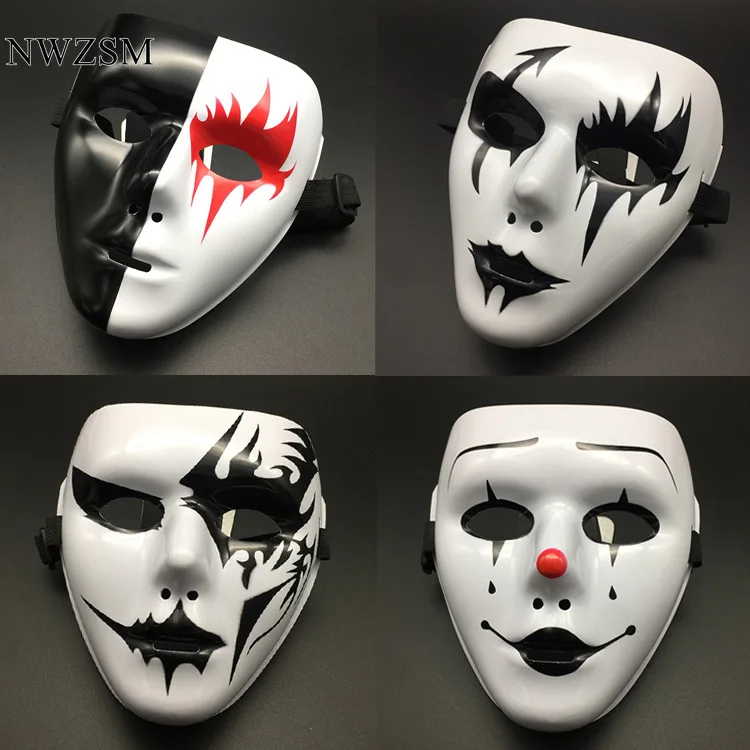 Cadılar bayramı prop masquerade yapacak Tik Tok tam yüz ile el-boyalı beyaz hip-hop erkek yetişkin göz maskesi