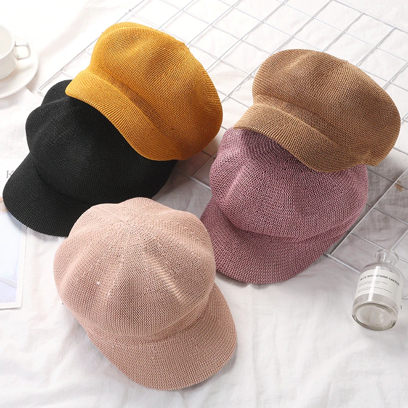 Yeni yazlık hasır şapka Kadınlar için güneş şapkası Nefes Kap Açık Rahat Şapka Sekizgen Şapkalar